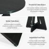 Modern Farmhouse 47-inch Round Kitchen Dining Table in Black Wood Finish